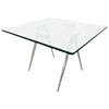 Sonya Contemporary Bunching Table - Chrome Legs, Square Glass - ACD-20801-025