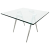 Sonya Contemporary End Table - Chrome Legs, Square Glass - ACD-20801-02