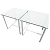 Edwin End Table - Chrome Plated Sleigh Legs, Square Glass Top - ACD-20803-02