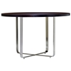 Artesia Round Dining Table - Mocha on Oak Top, Satin Nickel Base - ACD-20901-04-MO