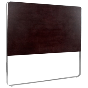 Artesia Panel Headboard - Mocha on Oak Finish, Satin Nickel Frame 