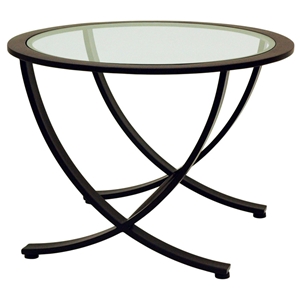 Oil Rubbed Bronze Round Glass Top, Round Glass Top End Table