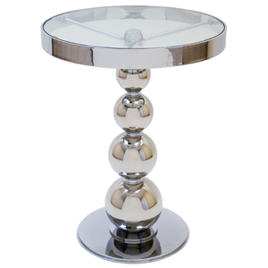 San Juan Round Side Table Polished, Glass Round Side Table