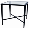 Belmont Square End Table - Old Iron, Glass Top, Tapered Legs - ACD-2103-02-G