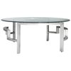 Stella Cocktail Table - Round Glass Top, Brushed Stainless Steel - ACD-21101-01R