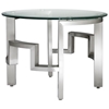 Stella End Table - Round Glass Top, Brushed Stainless Steel Base - ACD-21101-02R