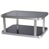 James Cocktail Table - Smoked Grey Glass, Brushed Stainless Steel - ACD-21104-01