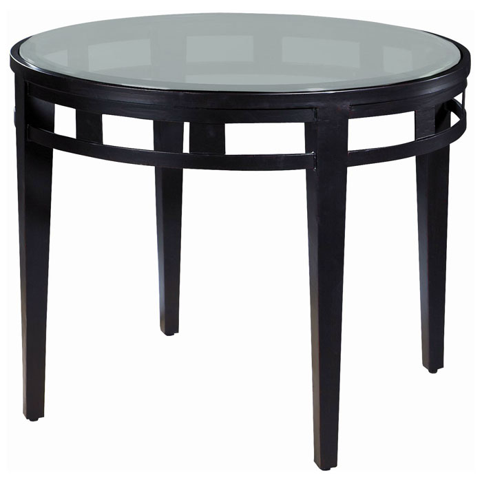 Glass Top Oil Rubbed Bronze Metal Base, Black Round End Table With Glass Top