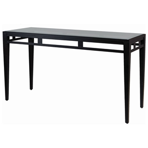 Madrid Console Table Glass Top Oil, Black Metal Sofa Table With Glass Top