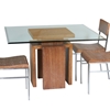 Sebring Dining Table - White Limed Cognac Base, Square Glass Top - ACD-30505-04-CG