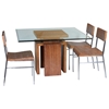 Sebring Dining Table - White Limed Cognac Base, Square Glass Top - ACD-30505-04-CG