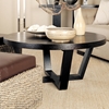 Andy Contemporary Cocktail Table - Black on Oak, Round Top - ACD-3308-01