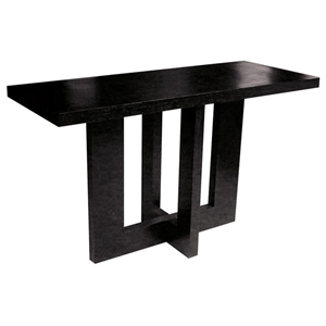 Andy Contemporary Console Table - Black on Oak, Rectangular Top 