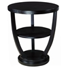 Concept Wood End Table - Black on Oak, Round Top - ACD-3309-02