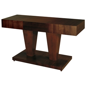 Sarasota Two Tone Console Table - Walnut, Dual Pedestal Base 