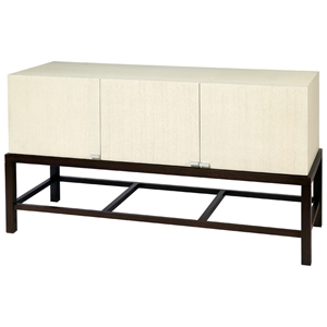 Spats 3-Door Buffet Table - White on Ash Top, Espresso Base 