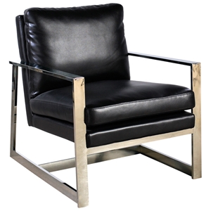 Christopher Lounge Chair - Bonded Leather, Sleigh Legs 