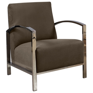 Teresa Contemporary Lounge Chair - Polished Stainless Steel 