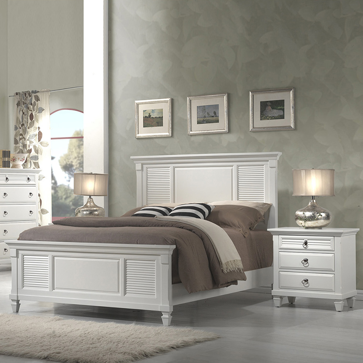Winchester Shutter Panel Bedroom Set - White | DCG Stores Winchester Shutter Panel Bedroom Set - White | DCG Stores