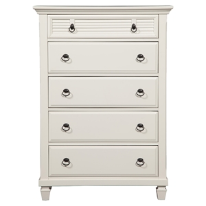 Winchester 5 Drawers Chest - White 