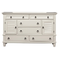 Winchester Dresser - White, 6 Drawers, 2 Doors