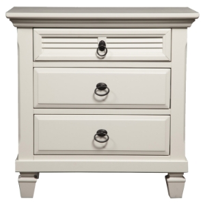 Winchester 3-Drawer Nightstand - White 
