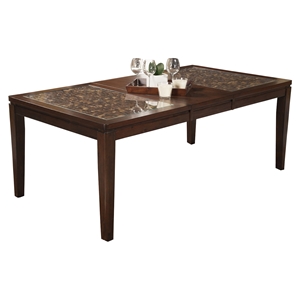 Granada Extension Dining Table - Brown Merlot, Butterfly Leaf 