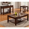 Granada Sofa Table - Brown Merlot, Glass Insert and Shelf - ALP-1437-23
