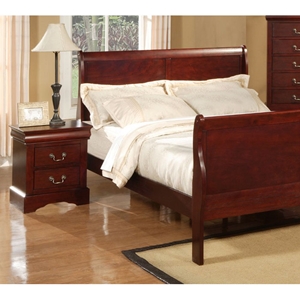 Louis Philippe II Bed with Nightstands in Cherry 