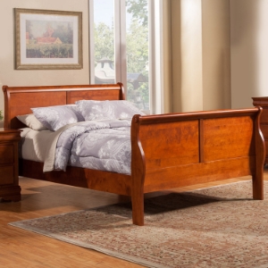 Louis Philippe Queen Sleigh Bed - Medium Cherry 
