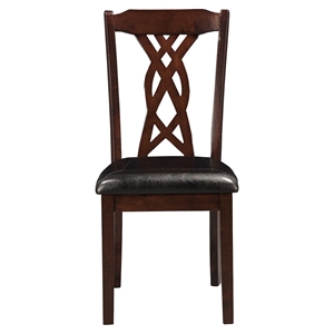 Provo Side Chair - Dark Cherry, Faux Leather Cushion 