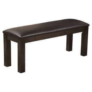 Davenport Bench - Faux Leather Cushion, Espresso 