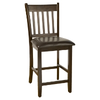 Capitola Pub Chair - Faux Leather Cushion, Espresso