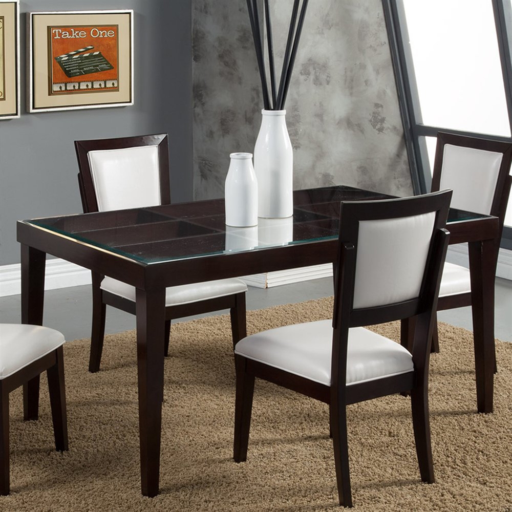 Midtown Glass Dining Table - Espresso | DCG Stores