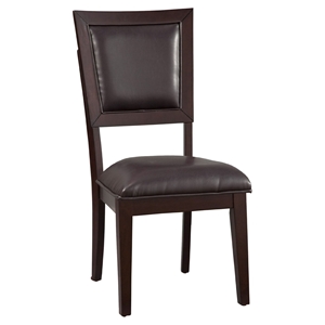 Midtown Side Chair - Espresso Frame, Black Upholstery 