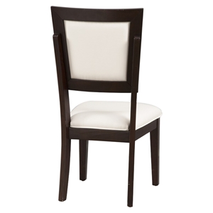 Midtown Side Chair - Espresso Finish, White Upholstery 