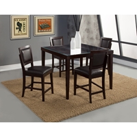 Midtown 5-Piece Counter Set with Black Upholstered Chairs