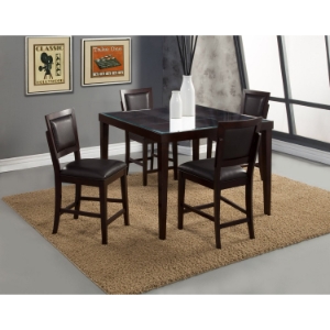 Midtown 5-Piece Counter Set with Black Upholstered Chairs 