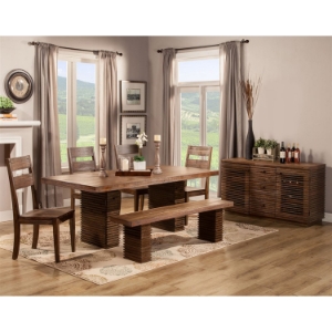 Napa 5-Piece Dining Set - Salvaged Brown 