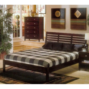 Portola Queen Platform Bed - Dark Cherry 