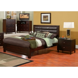 Solana Panel Bed with Nightstands in Cappuccino 