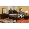 Solana Panel Bed with Nightstands in Cappuccino - ALP-SK-21-3PC-SET