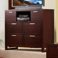 Camarillo Media Chest in Merlot Finish 
