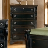 Heirloom Black Wood Chest with 5 Drawers - AW-2900-150