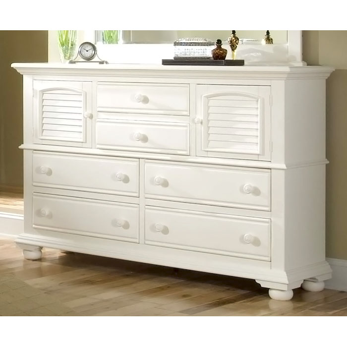 Cottage Traditions High Dresser with 6 Drawers in White Cottage Traditions High Dresser with 6 Drawers in White