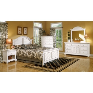 Cottage Traditions White Bedroom Set with Panel Bed 