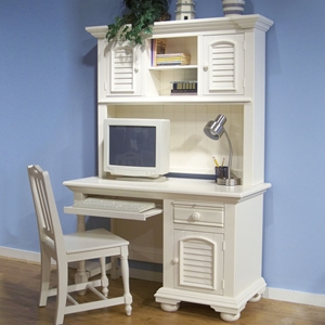Cottage Traditions Youth White Desk and Hutch 