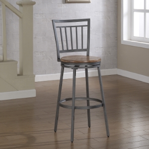 Filmore Swivel Counter Stool - Slate Gray Frame, Golden Oak Seat 