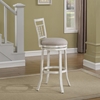 Palazzo Swivel Counter Stool - Antique White, Woven Fabric Seat - AW-B1-153-26F
