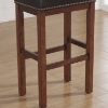 Jackson Saddle Seat Bar Stool - Medium Walnut, Dark Brown Bonded Leather - AW-B2-203-30L